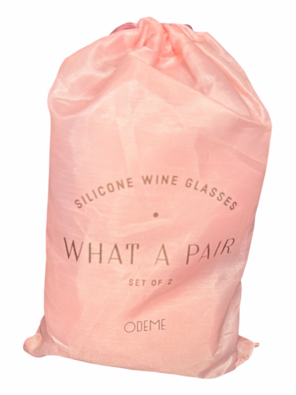 ODEME “What A Pair” Silicone Wine Glasses Set of 2 Pink Portable Stemless Cups